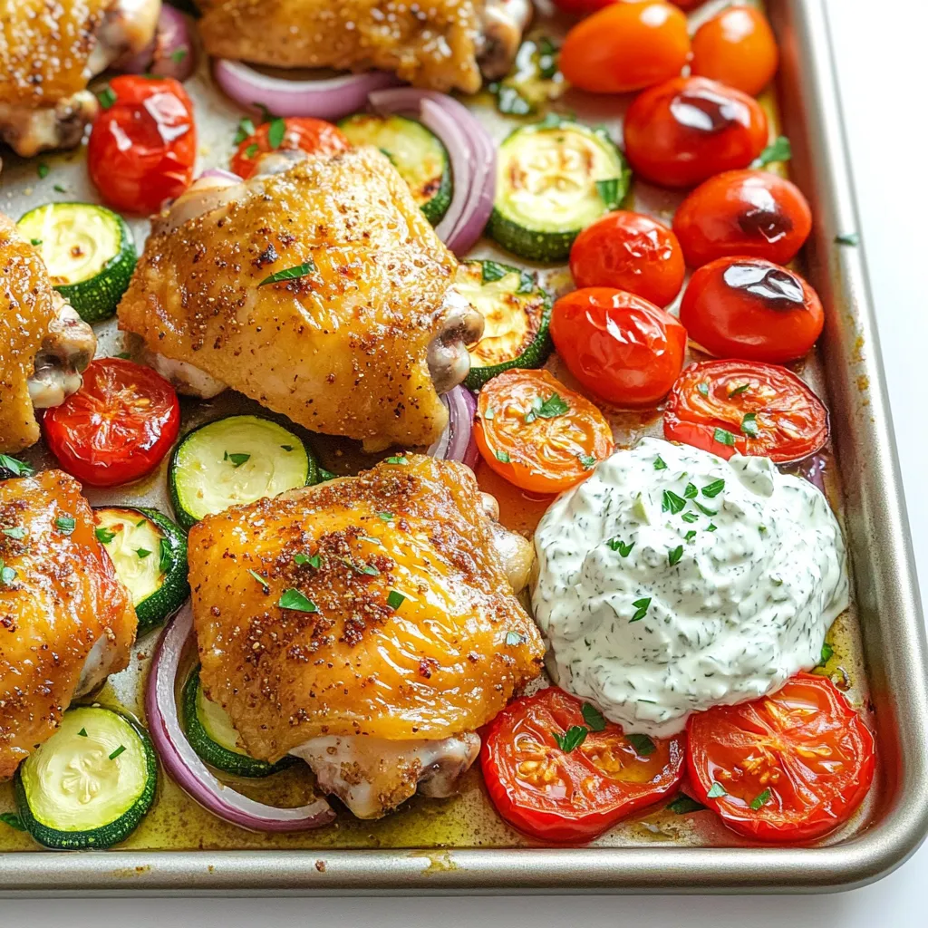 Sheet-Pan Greek Chicken with Tzatziki Veggies Rezept