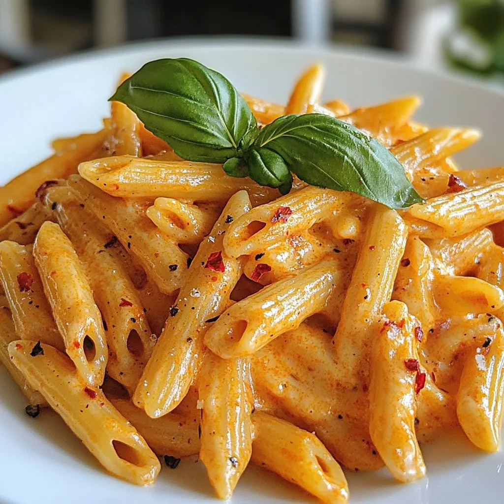 Cremige geröstete Paprika Pasta einfach zubereiten