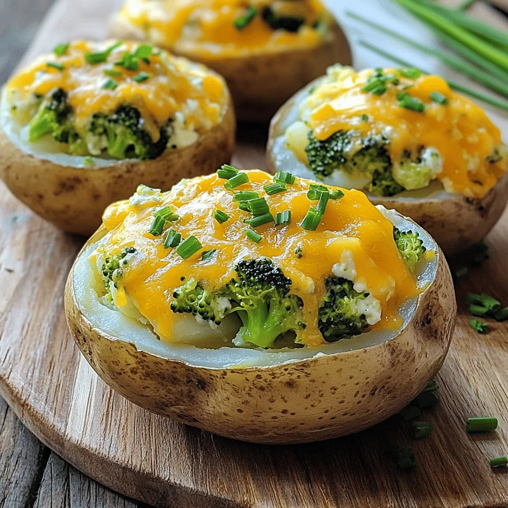 Käse-Brokkoli gefüllte Kartoffeln leckere Idee