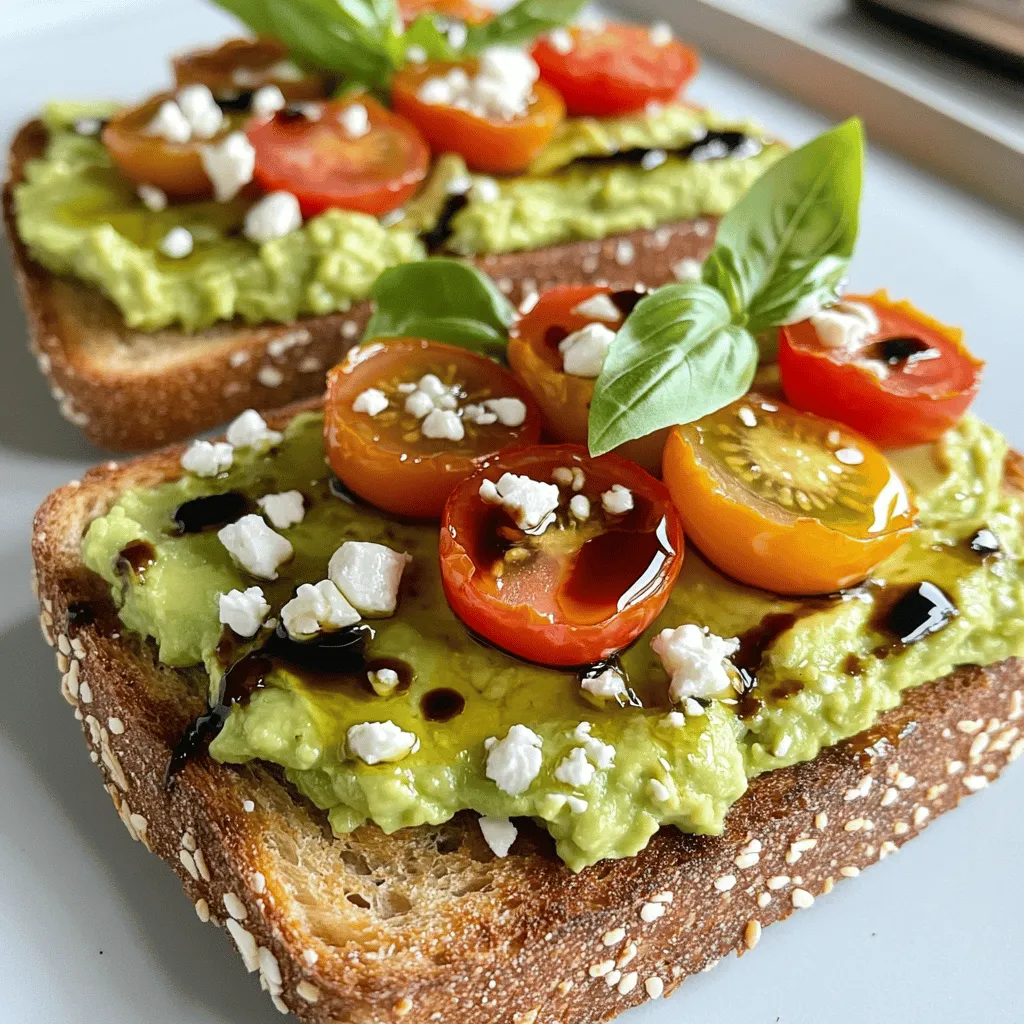 Leckeres Avocado Toast mit Feta und Tomaten