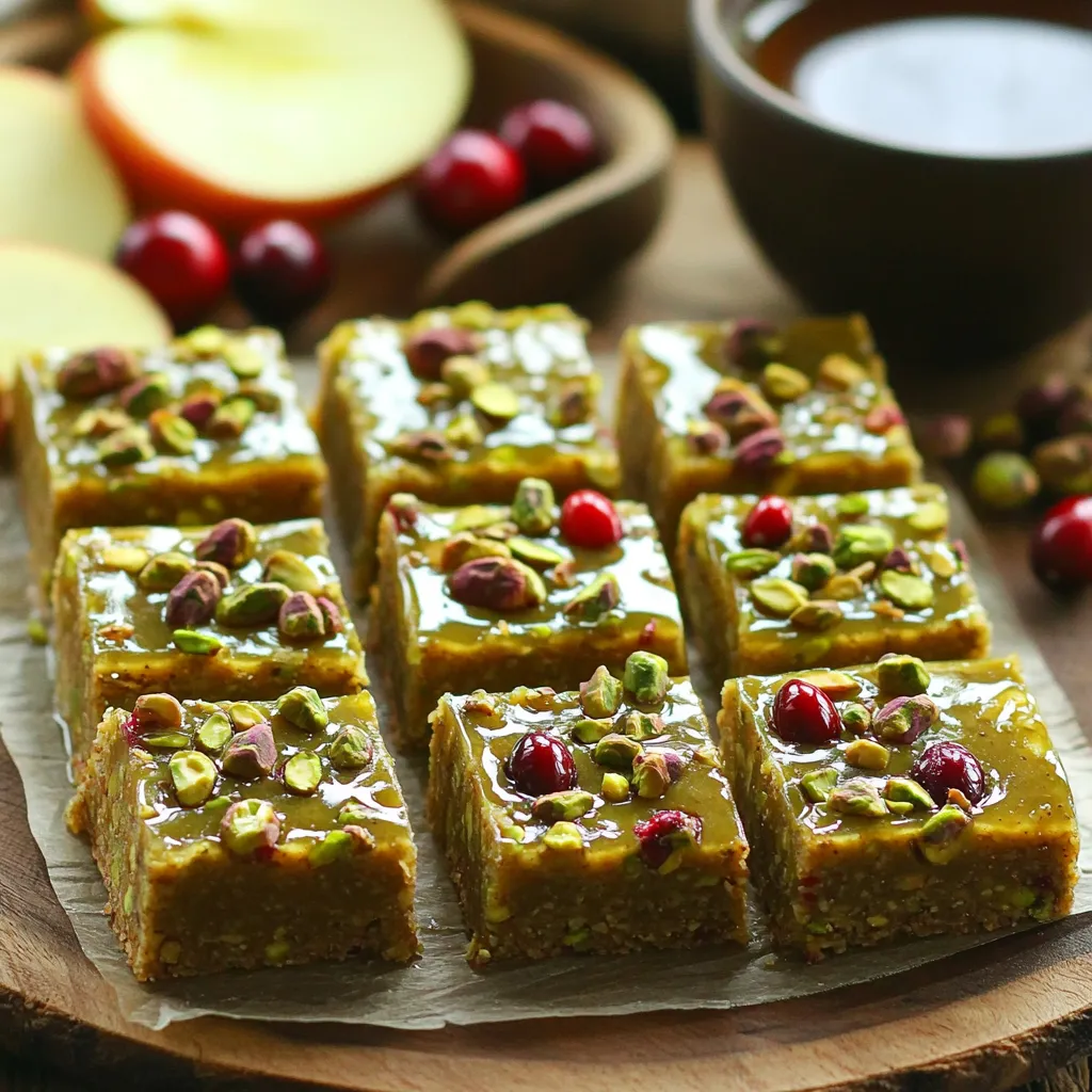 No-Bake Pistachio Cranberry Energy Squares Rezept