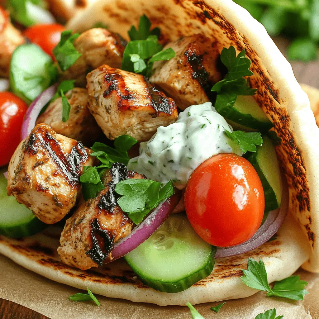 Einfache Chicken Souvlaki Pita Schnelle Rezeptidee