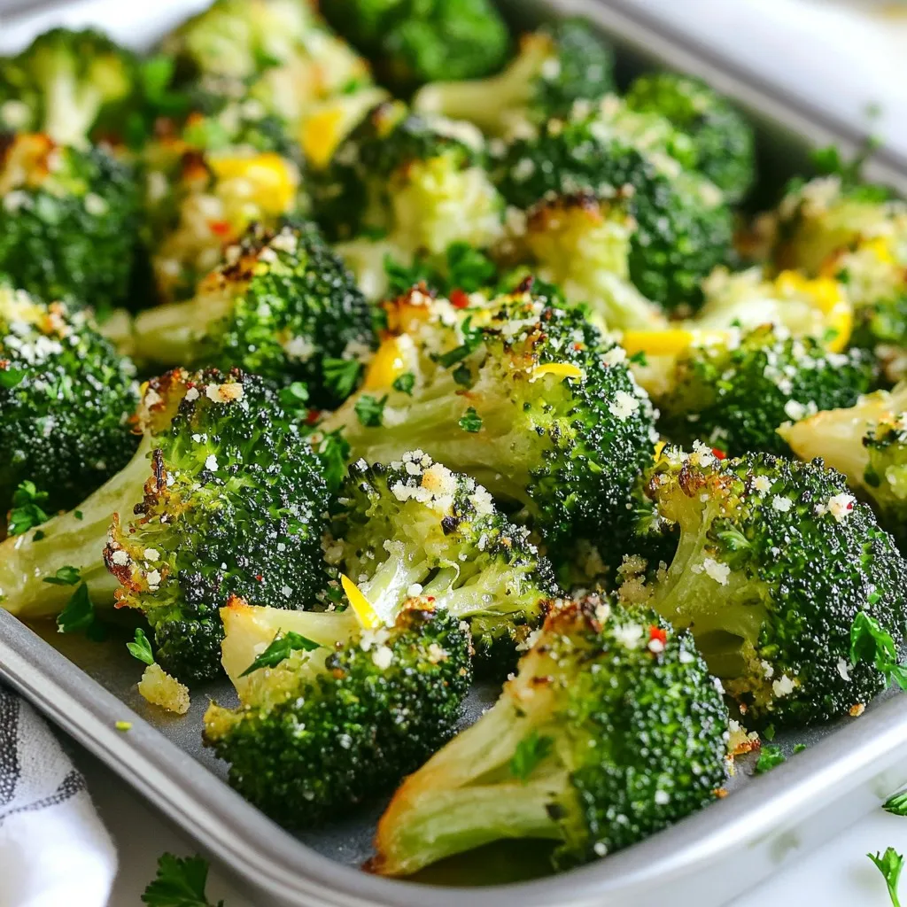 Lemon Garlic Roasted Broccoli Einfaches Rezept genießen