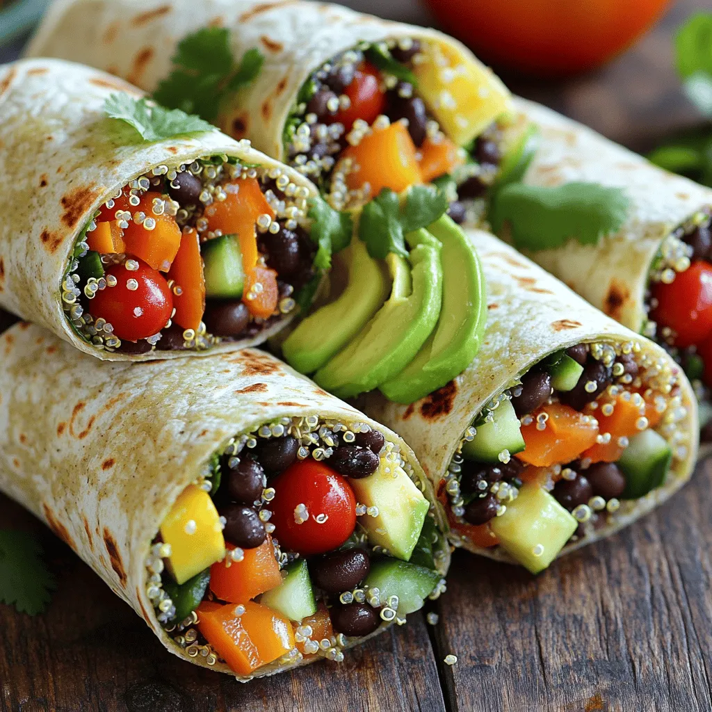Rainbow Quinoa Crunch Wraps als gesunder Snack