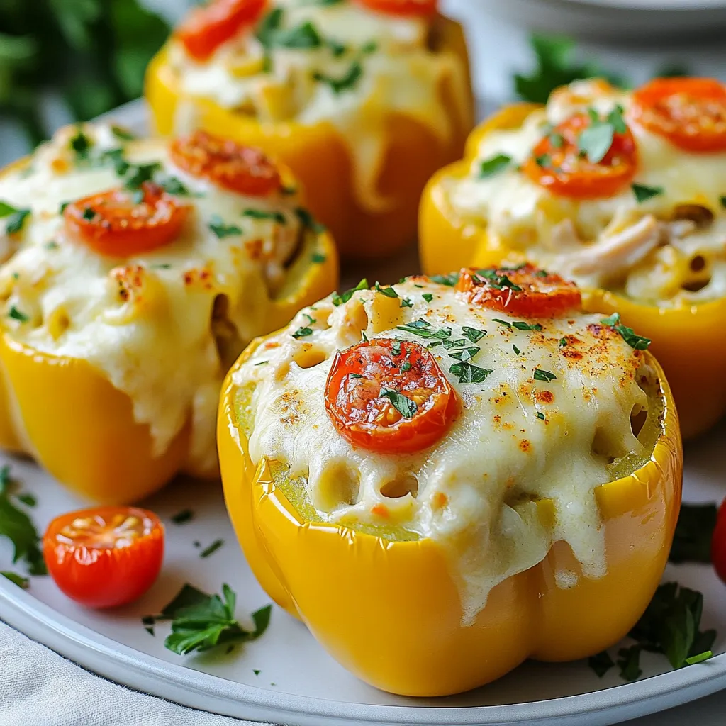 Cajun Chicken Alfredo Stuffed Peppers Köstlicher Genuss