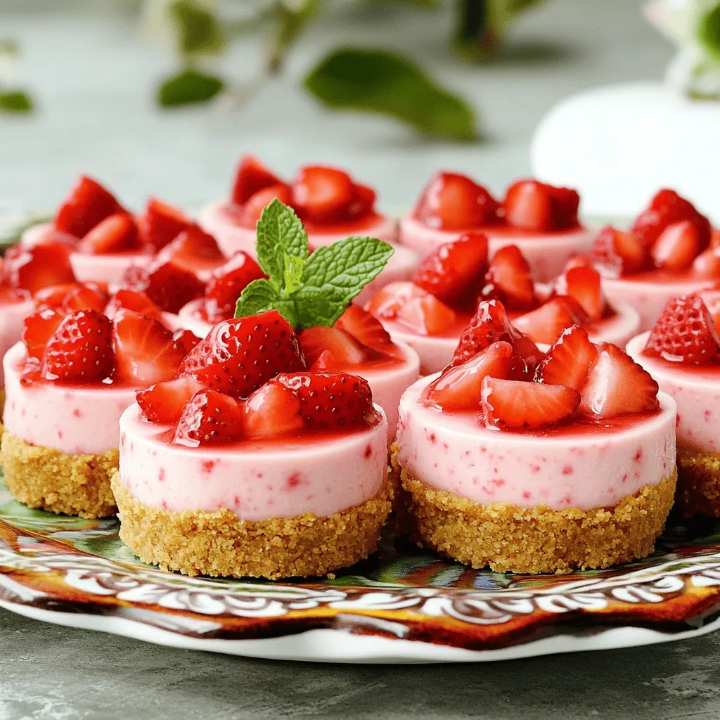 Mini Strawberry Cheesecakes Lecker und Einfach Zubereiten