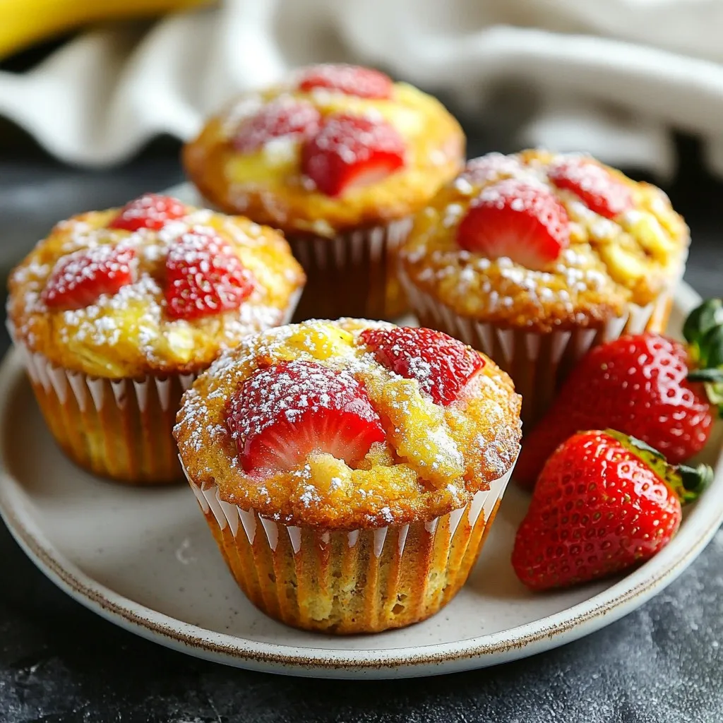 Leckere Erdbeer-Bananen-Hafermuffins Einfaches Rezept