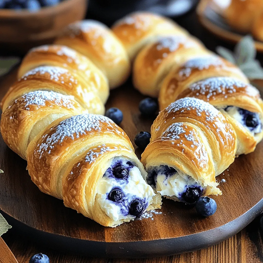 Blaubeer-Käsekuchen-Croissant-Rollen Einfaches Rezept