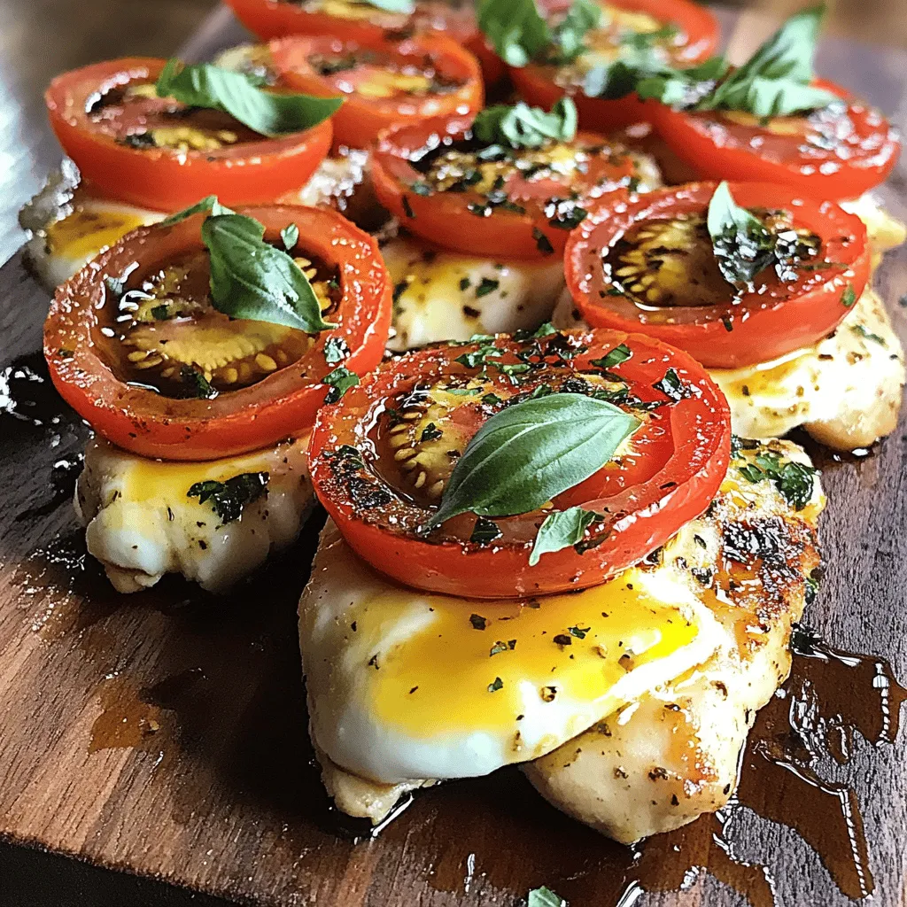 Hier sind die Zutaten für das klassische Caprese Hühnchen. Dieses Gericht ist einfach und lecker.