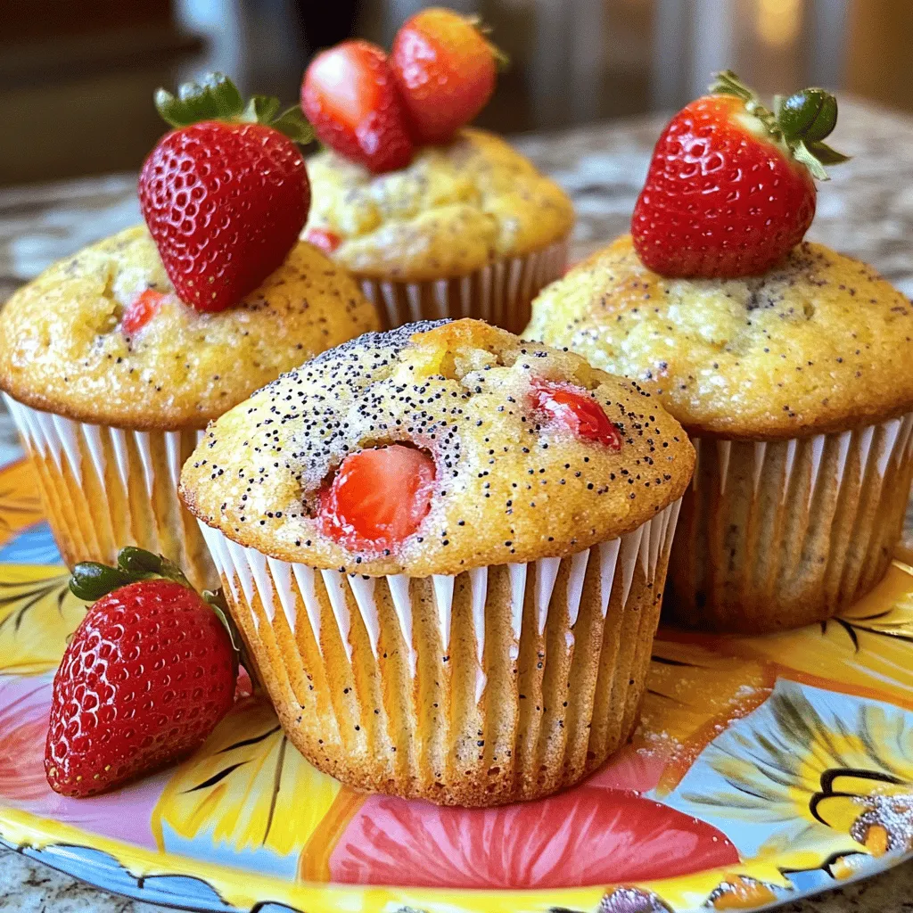 Erdbeer-Zitronen-Mohn-Muffins Einfaches Rezept