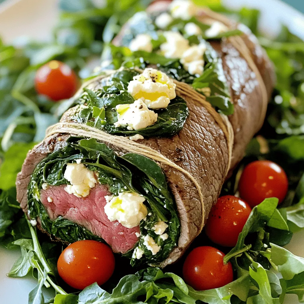 Für die Zubereitung von Rinderroulade benötigst du frische und einfache Zutaten. Die Hauptzutat ist das Flank Steak. Du solltest auch frischen Spinat, Feta-Käse, Zwiebeln, Knoblauch und einige Gewürze verwenden. Diese Zutaten machen die Roulade herzhaft und lecker. Bereite alles vor, bevor du mit dem Kochen beginnst.