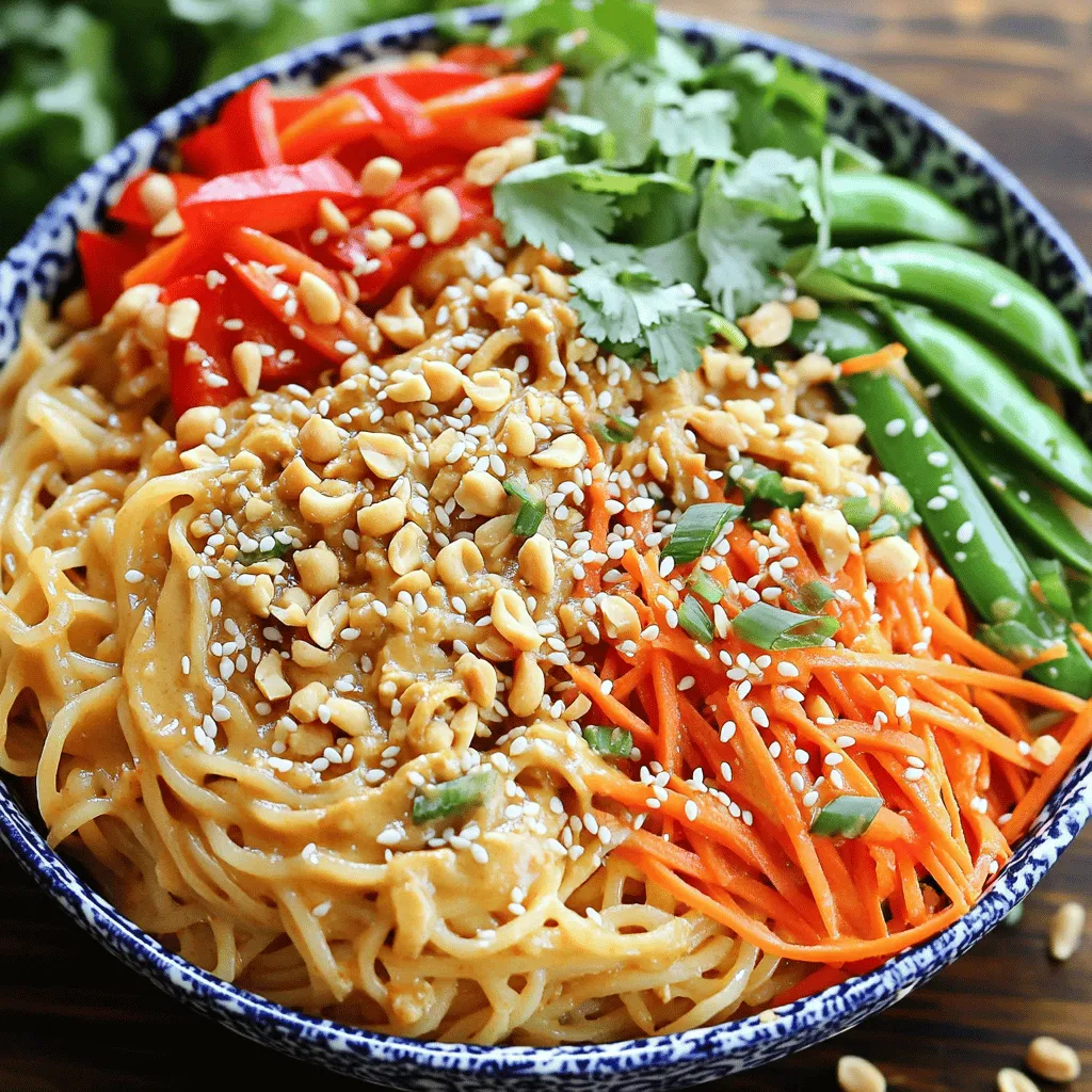 Würzige Thai-Peanut Nudeln Schnelle und köstliche Speise