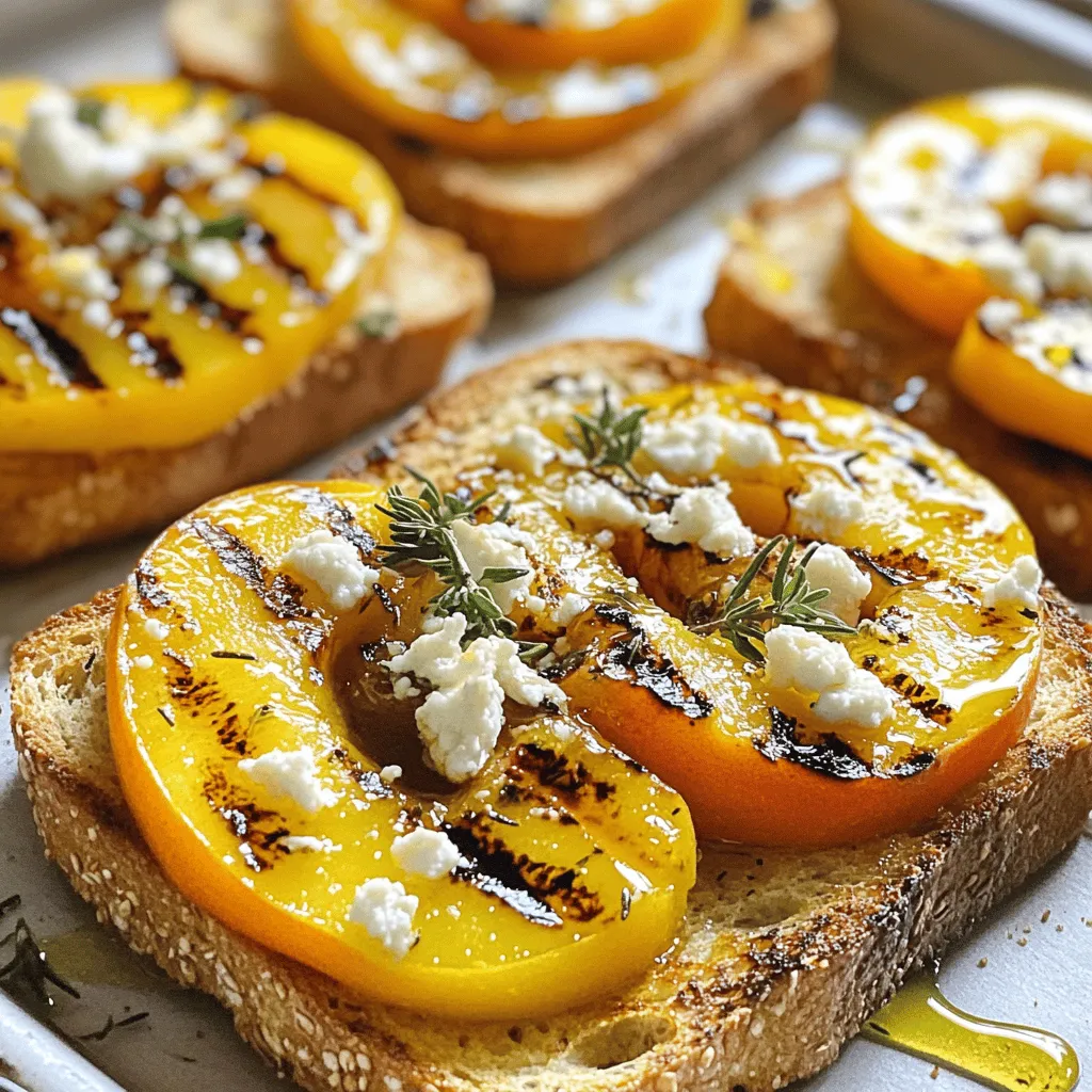 Toasted bread, grilled nectarines einfache Freude