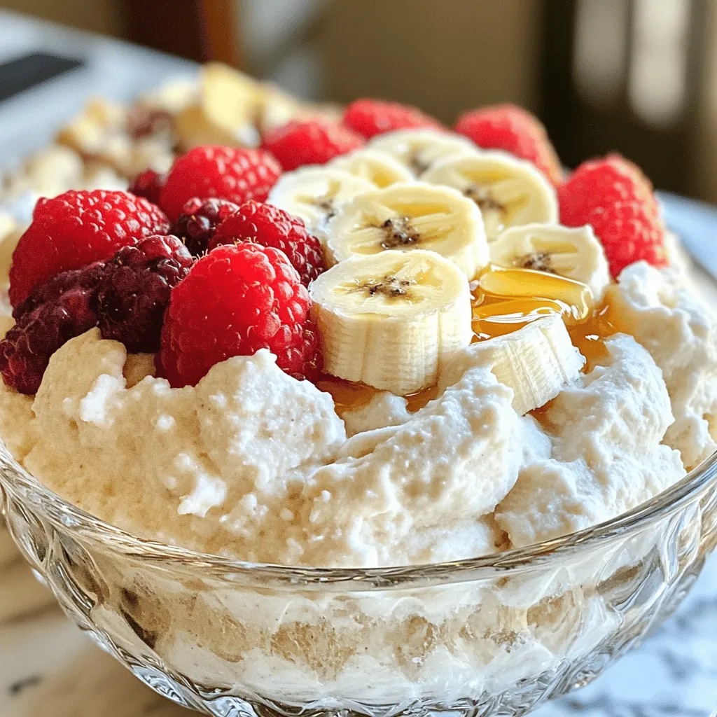 - 1 Scoop Proteinpulver (Vanille oder Schokolade) - 1/2 Tasse griechischer Joghurt - 1/4 Tasse Mandelmilch (ungesüßt)