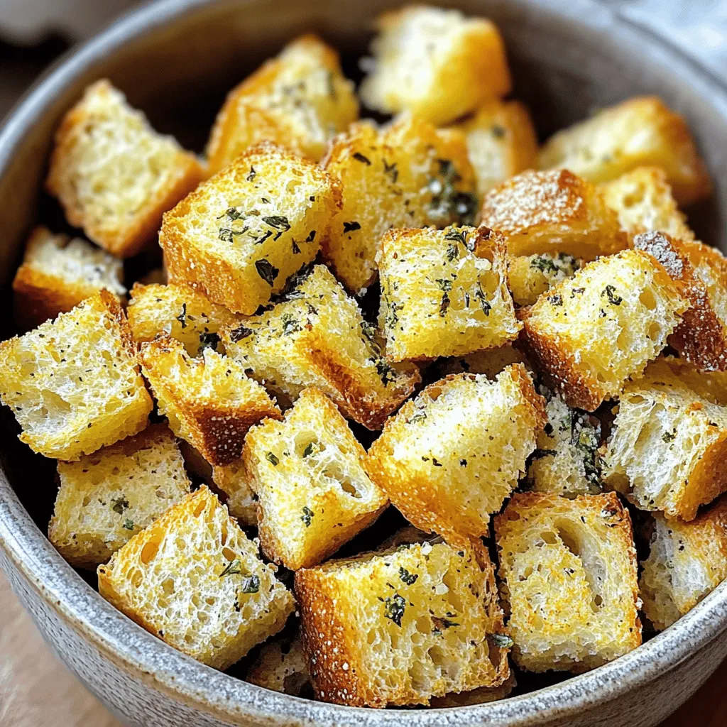 Air Fryer Garlic Herb Croutons Perfekt und Knusprig