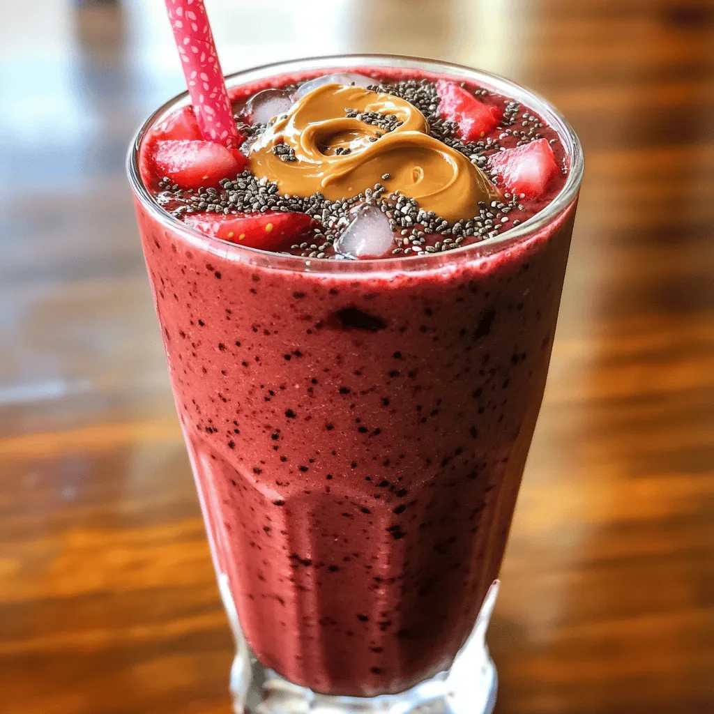 Schokoladen-Erdbeer-Protein-Smoothie Gesund und Lecker