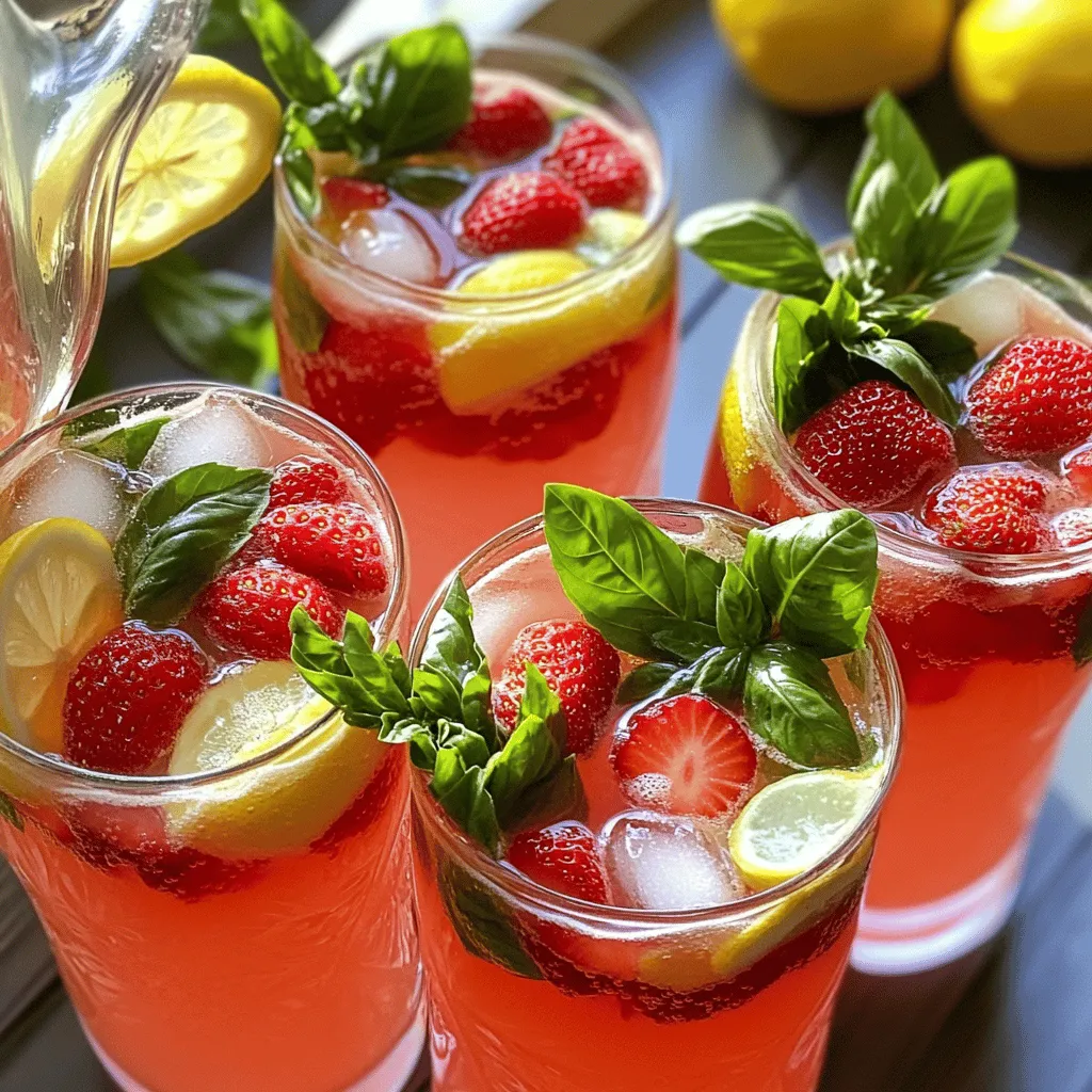 Erdbeer-Basilikum-Limonade Frisch und Erfrischend