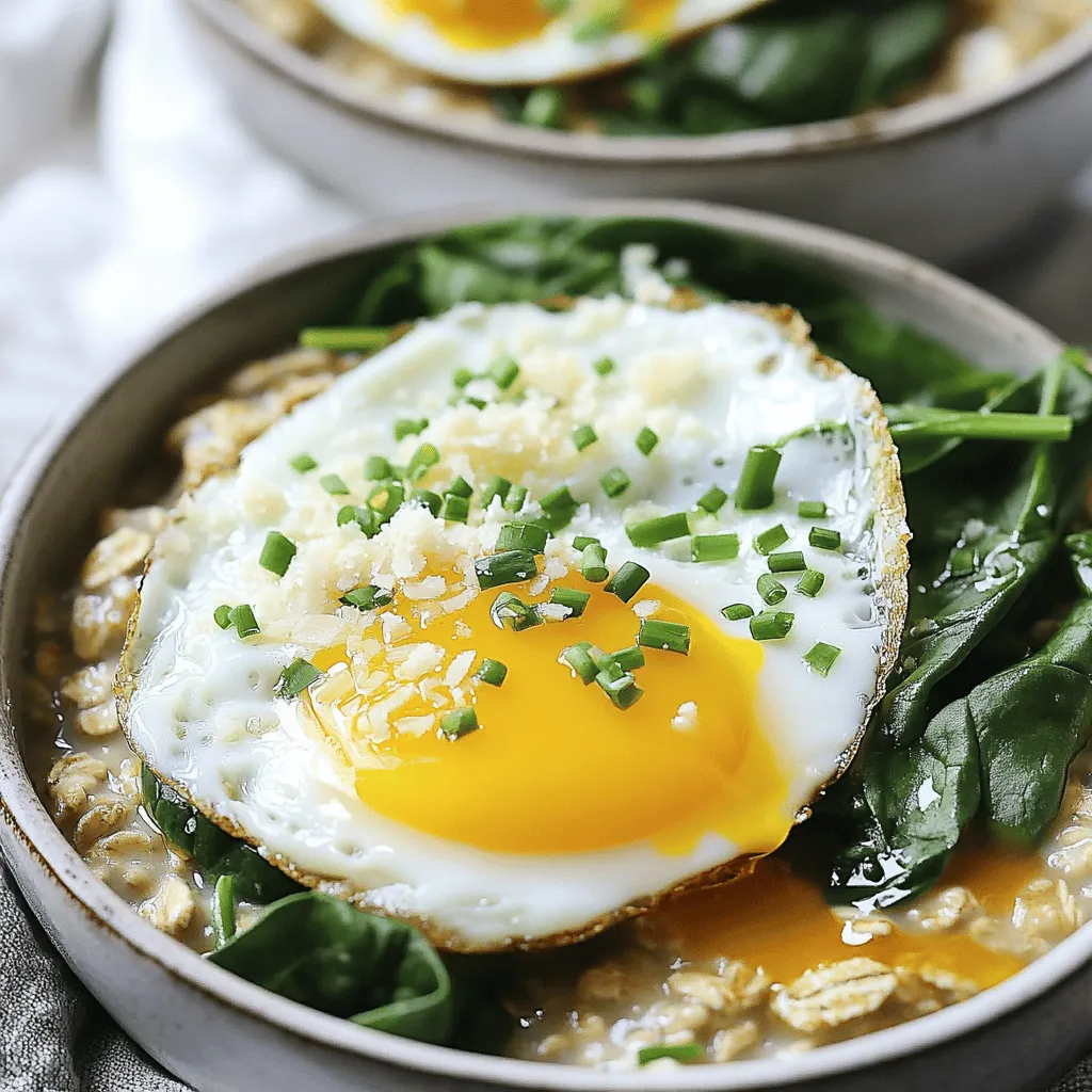 Savory Oatmeal with Spinach and Egg Gesunde Mahlzeit