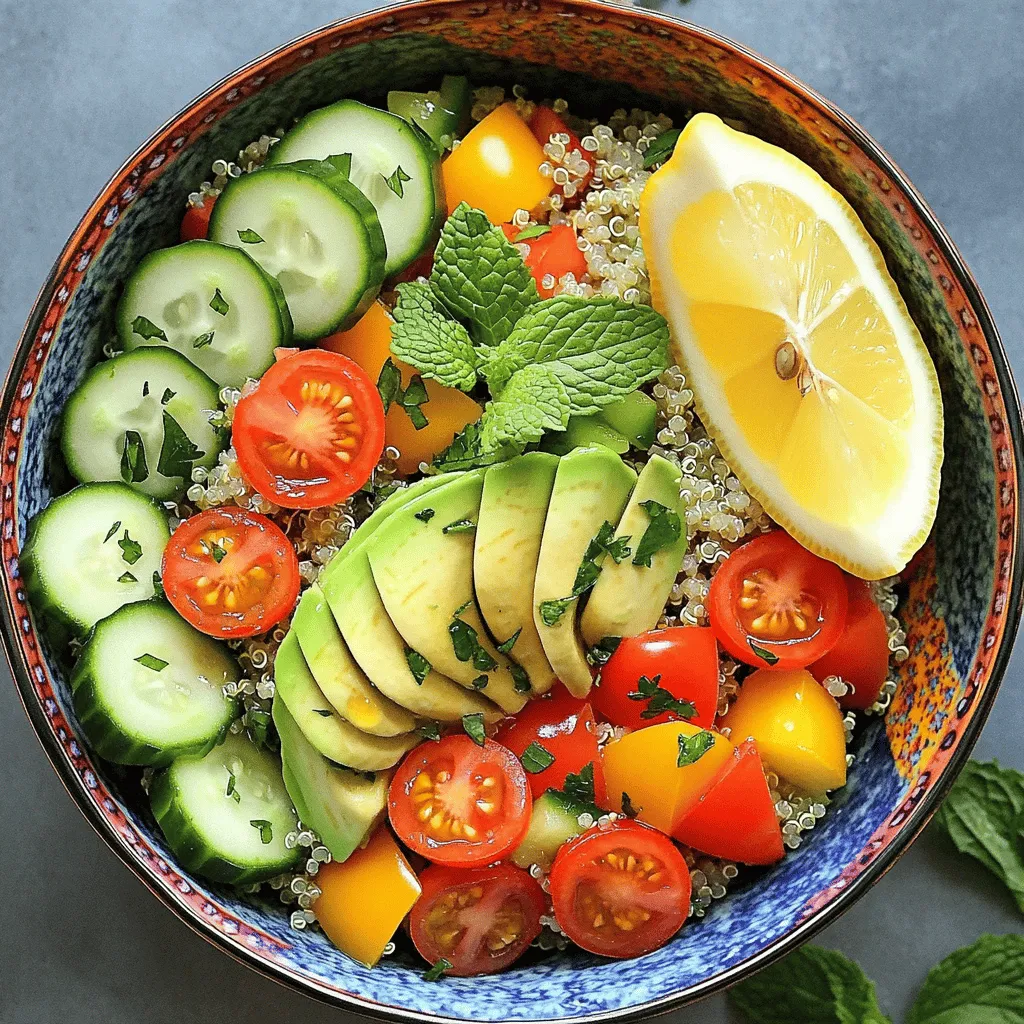 Zesty Lemon Herb Quinoa Bowl Frisch und Lecker