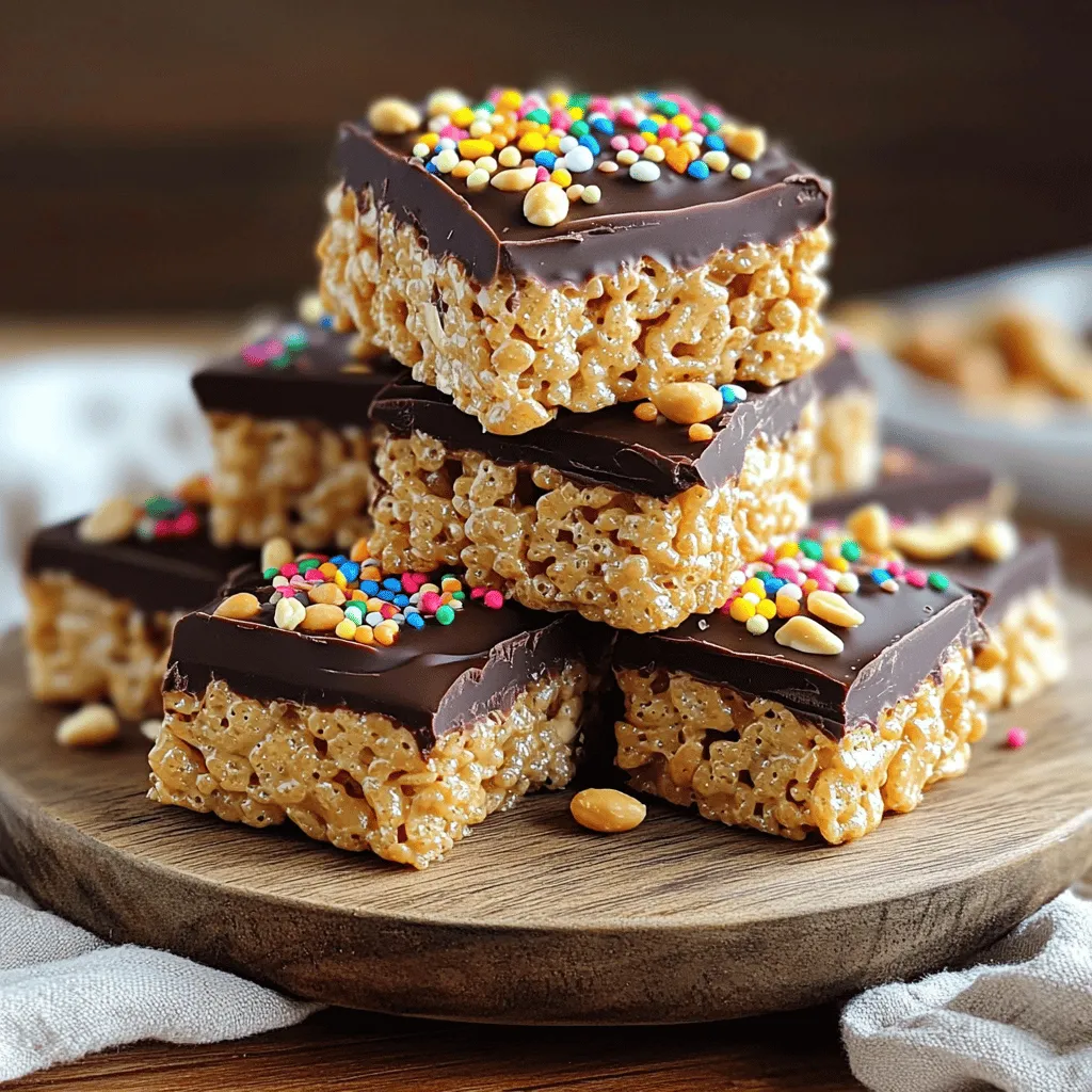 Peanut Butter Chocolate Rice Krispie Bars lecker genießen