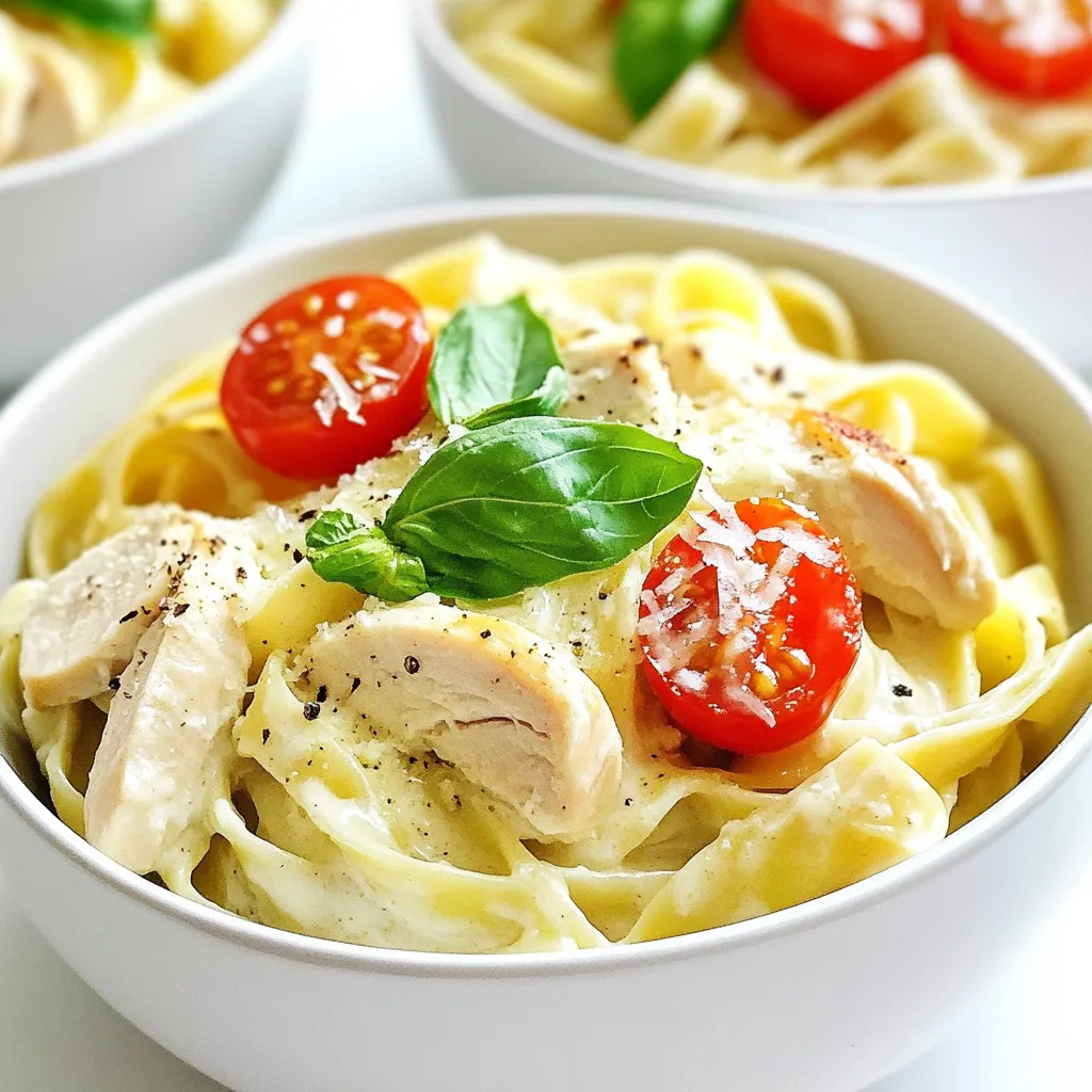 Cremige Basilikum Hühnchen Pasta köstliches Rezept