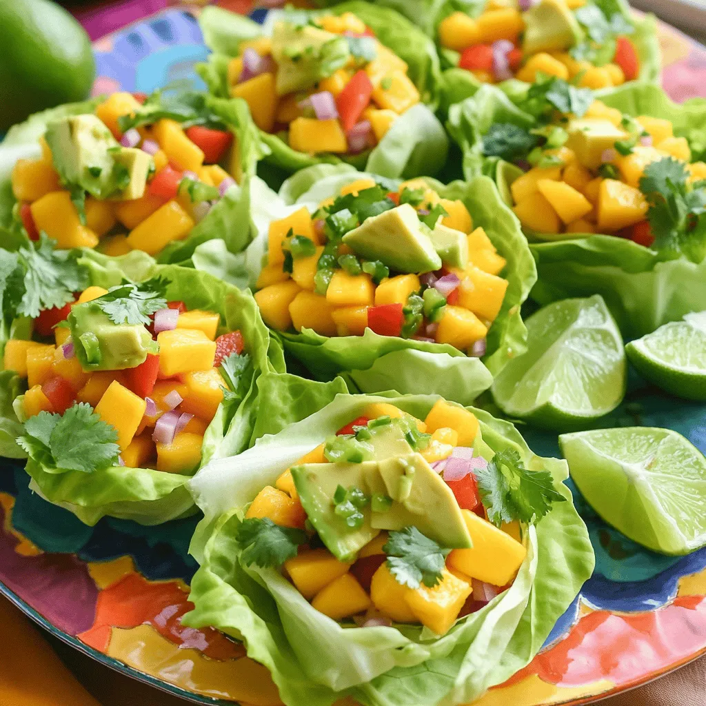 Mango Salsa Lettuce Cups Frisch und Einfach Zubereiten