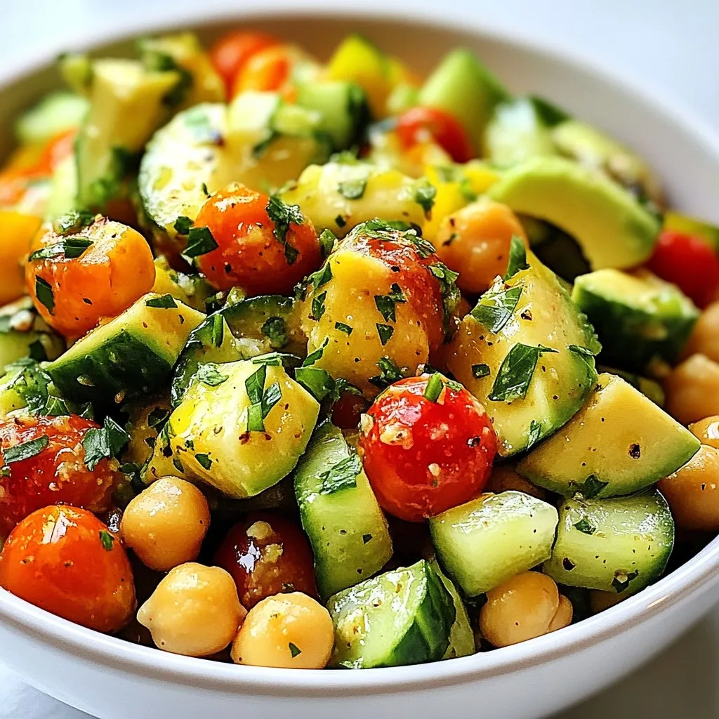 Lemony Chickpea Avocado Salad Frisch und Gesund
