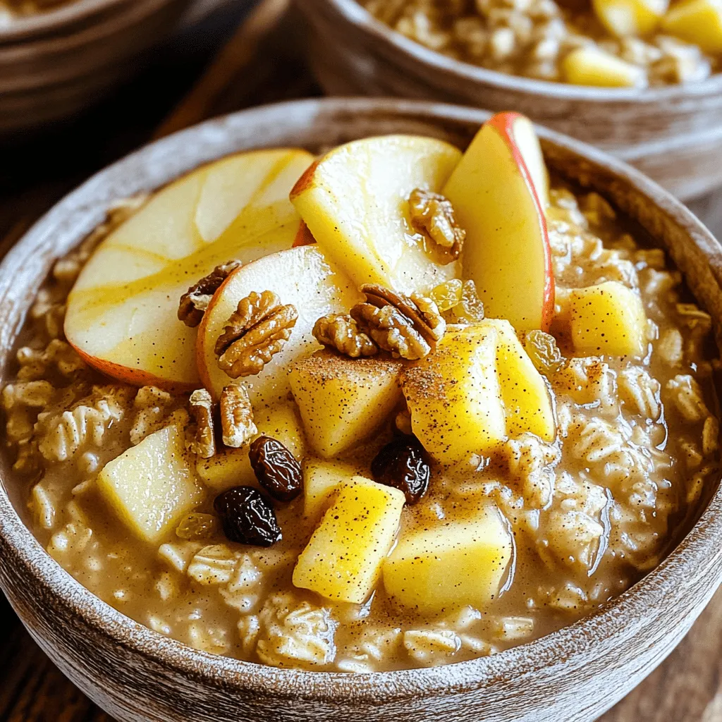 Langsame Kochzeit für Zimt-Apfel-Stahlhaferflocken