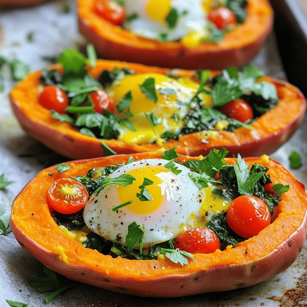 Süßkartoffel-Ei-Boote Einfaches und gesundes Rezept