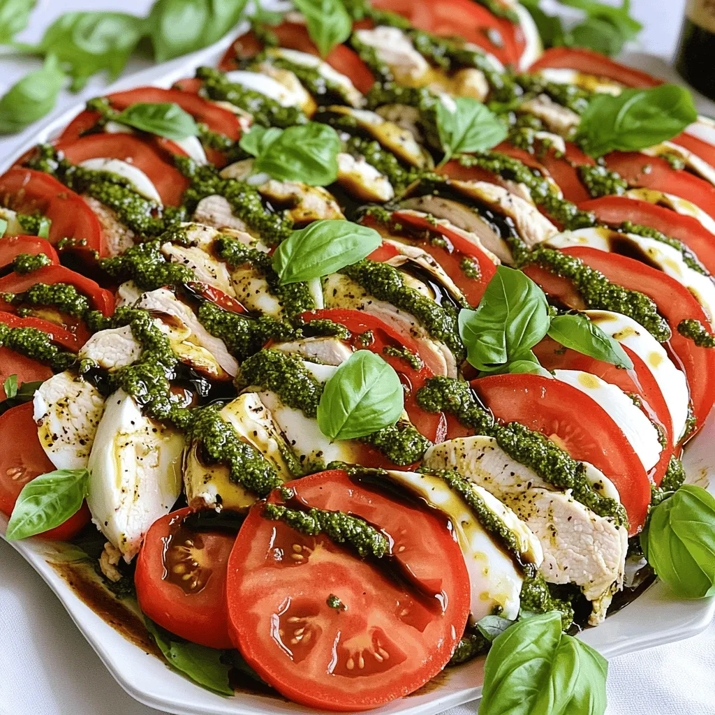 Pesto Chicken Caprese Salad Einfach und Lecker