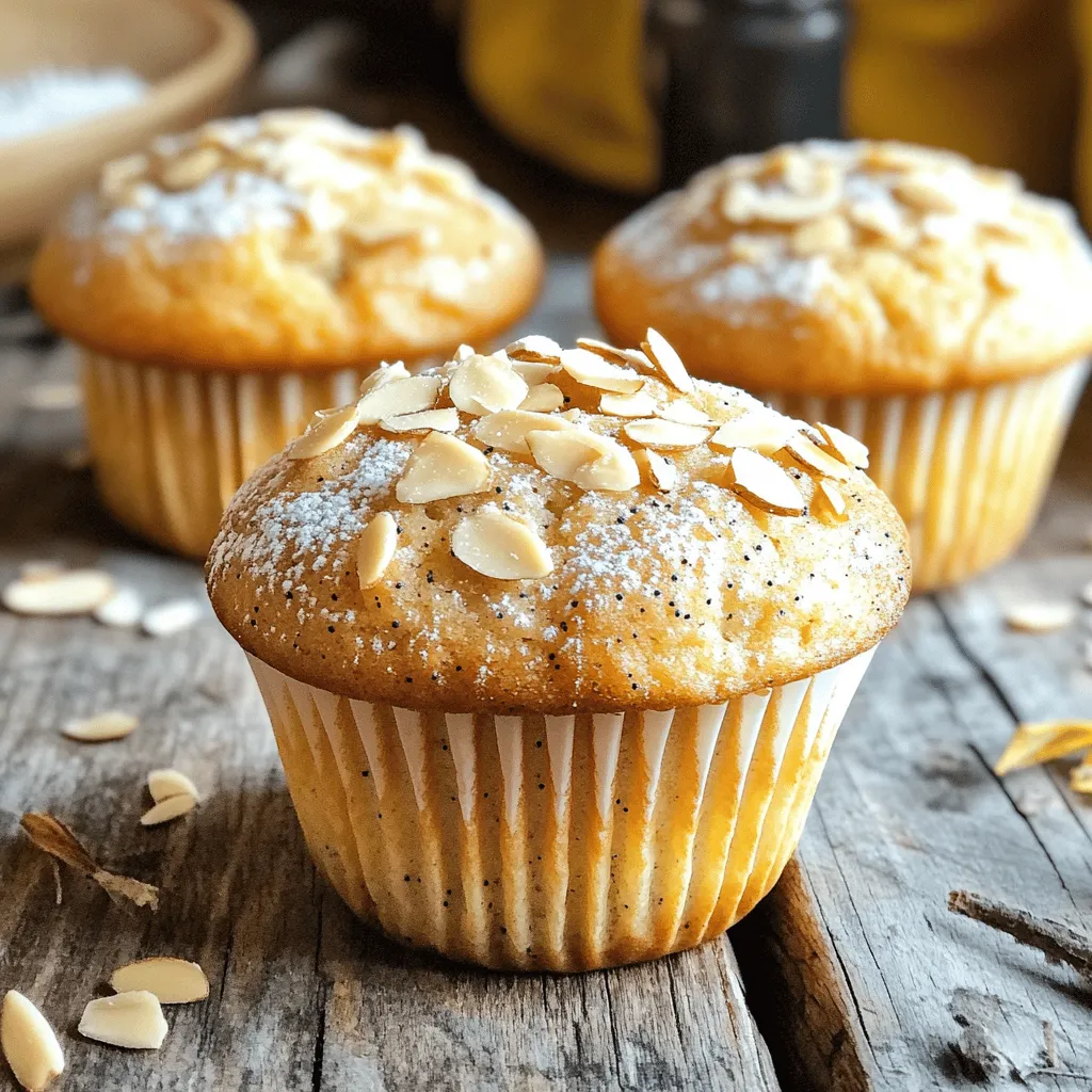 Bakery-Style Almond Poppy Seed Muffins frisch und fluffig