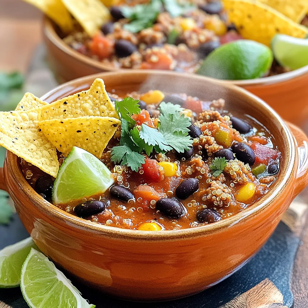 Kraftvolles Instant Pot Chipotle Turkey Quinoa Chili Rezept