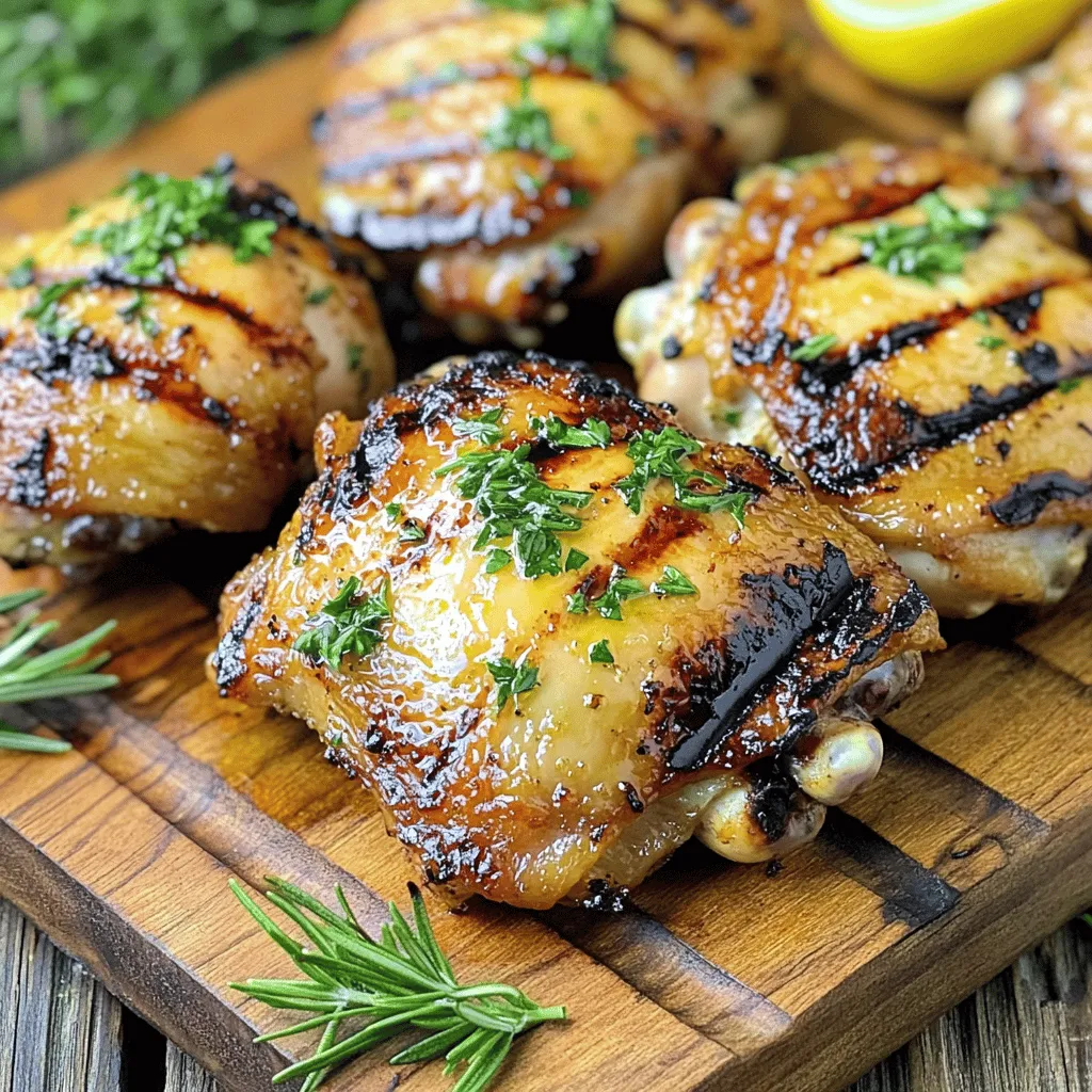 Zitronen-Kräuter-gegrillte Hähnchenschenkel lecker zubereiten