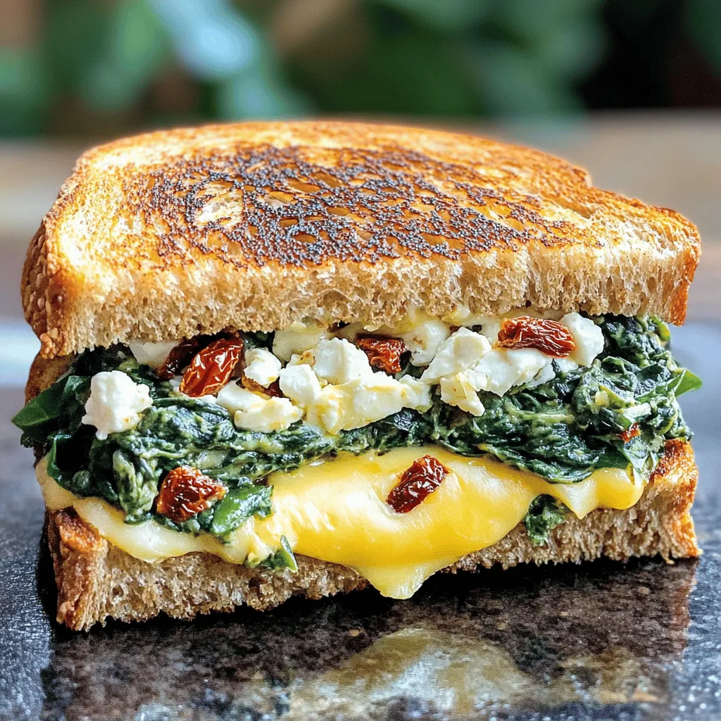 Für mein mediterranes Spinatsandwich braucht ihr einige frische und leckere Zutaten. Hier sind die Hauptzutaten: