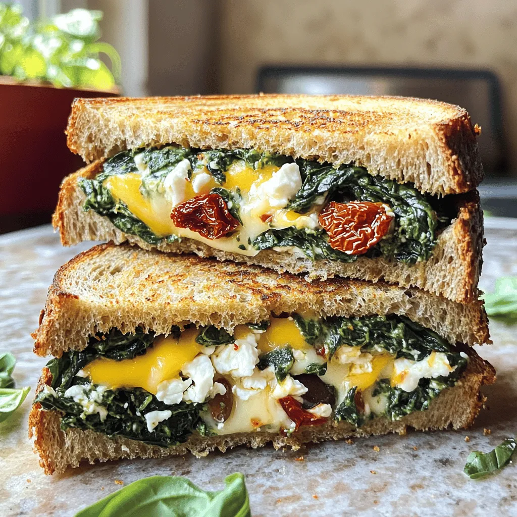 Mediterranean Spinach Grilled Cheese Köstliche Idee