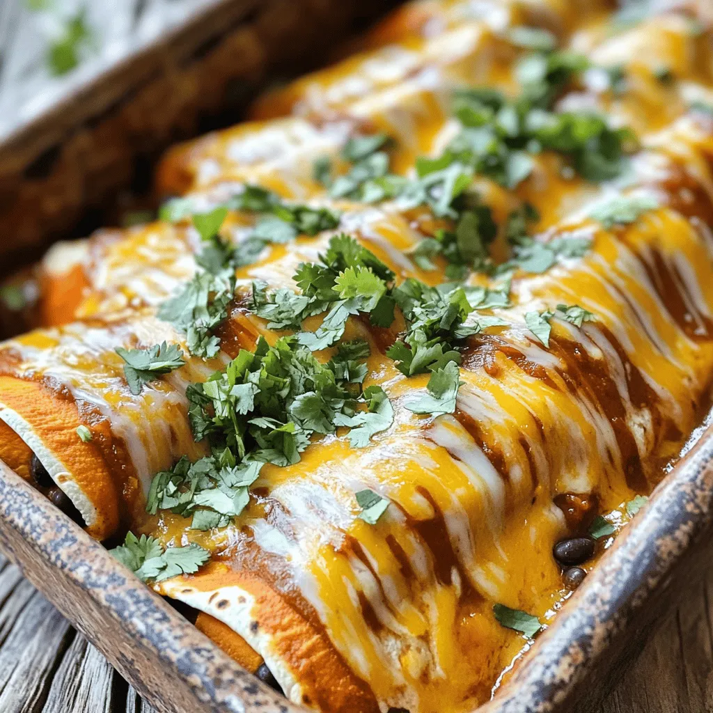 Süßkartoffel &#038; Schwarze Bohnen Enchiladas köstlich gestalten