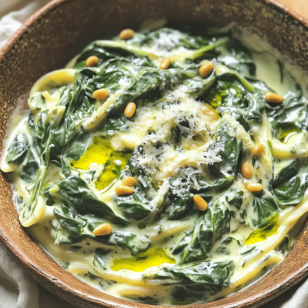 Um diese köstliche cremige Spinat Pasta zu machen, brauchst du ein paar wichtige Zutaten. Hier sind die Hauptzutaten: