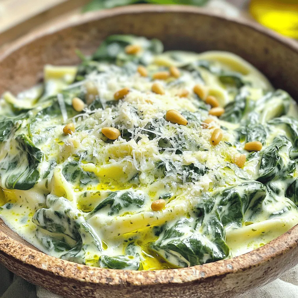 Cremige Spinat Pasta Einfache und köstliche Mahlzeit