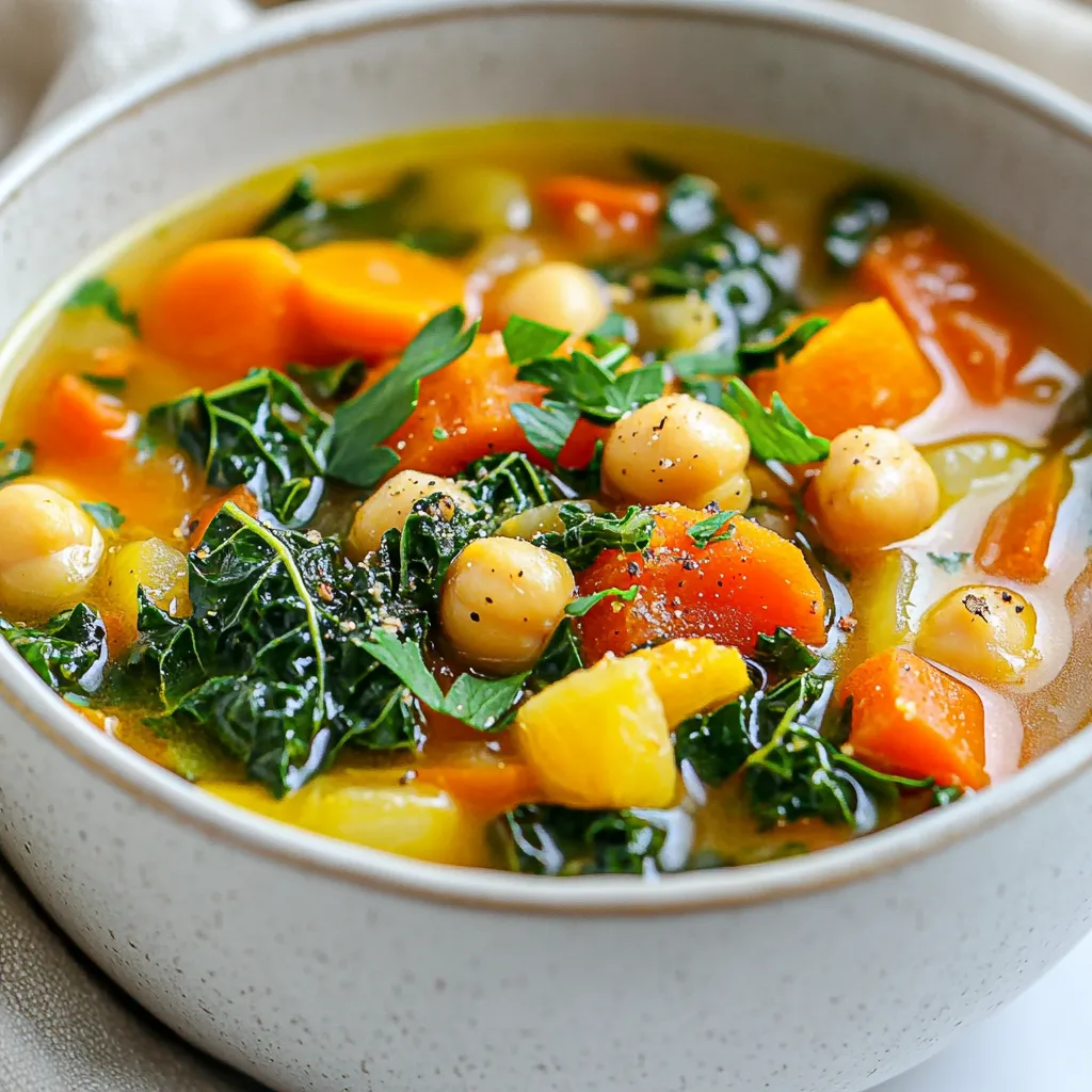 Köstliche Tuscan Chickpea Kale Soup für Jedermann