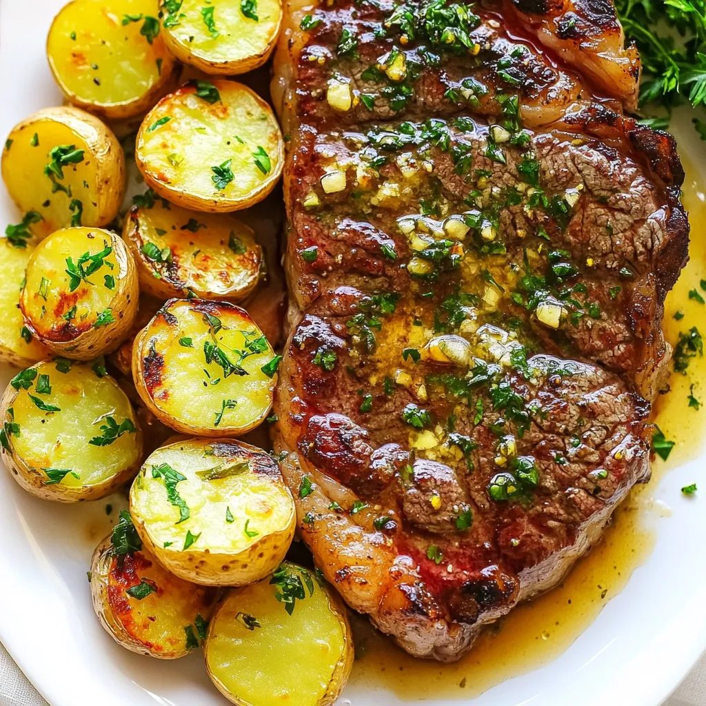 Garlic Butter Steak and Potatoes Einfaches Rezept