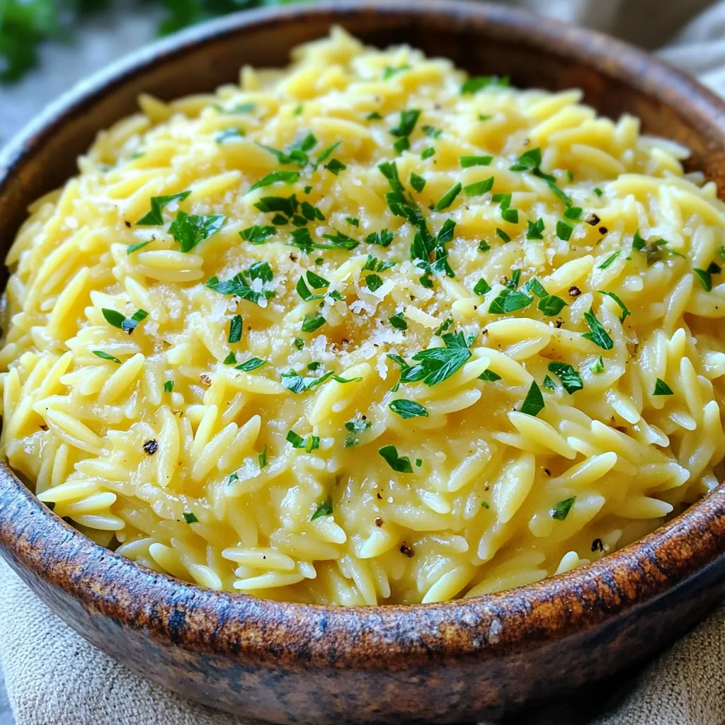 Instant Pot Creamy Garlic Parmesan Orzo Rezept köstlich