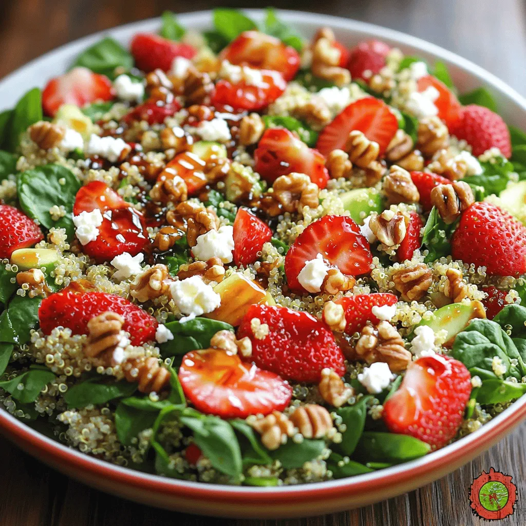 Frische Erdbeerspinat Quinoa Salad Gesund und Lecker