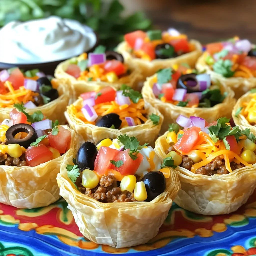 Mini Taco Cups with Ground Beef Einfache und Leckereien