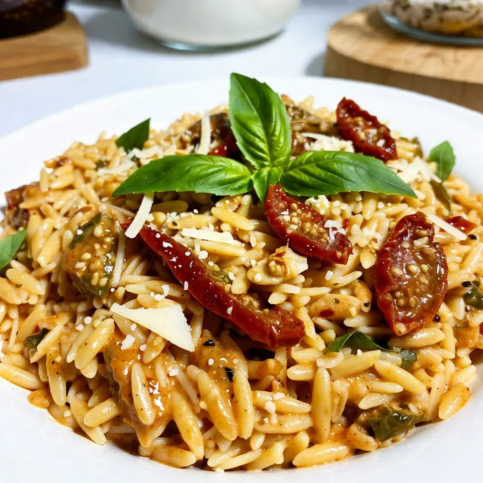 Cremiger getrockneter Tomaten-Orzo voller Geschmack