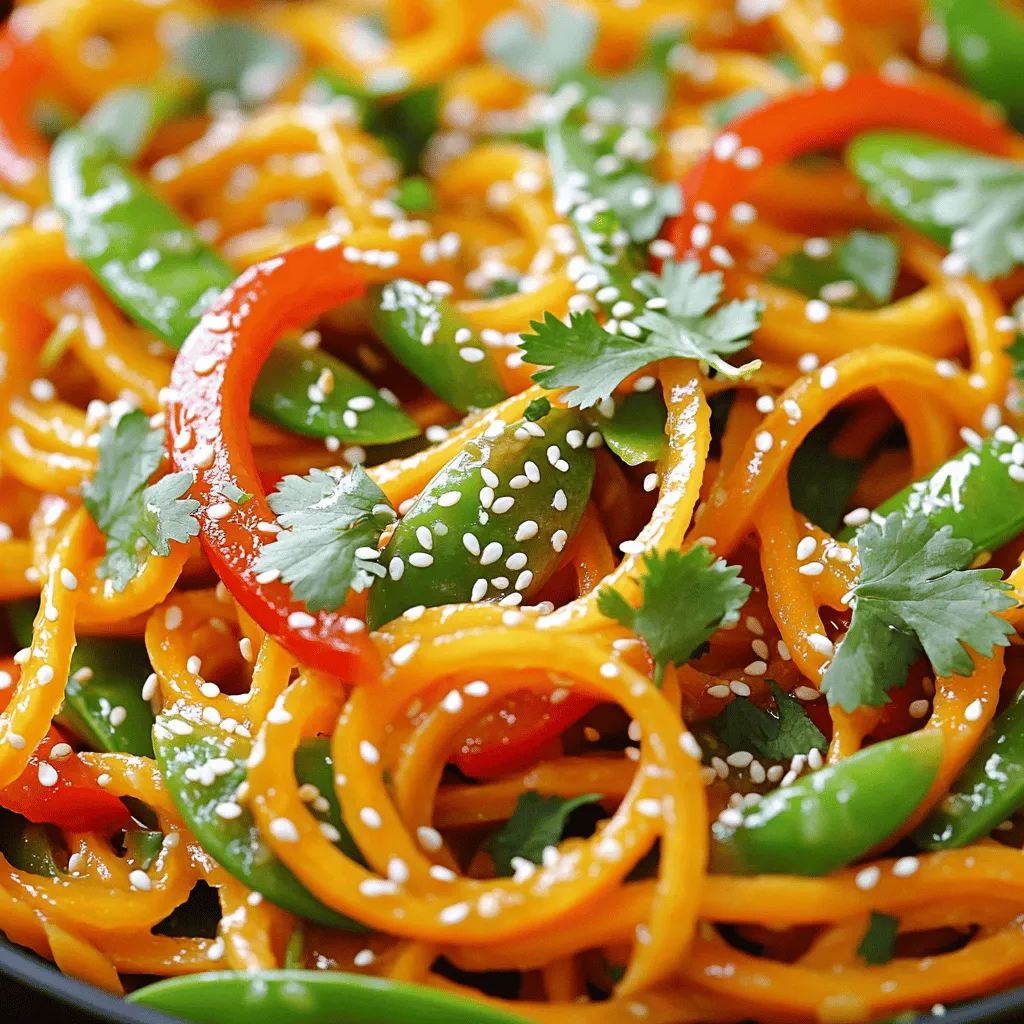 Ahornsirup-Glasierte Karottennudel-Pfanne lecker serviert