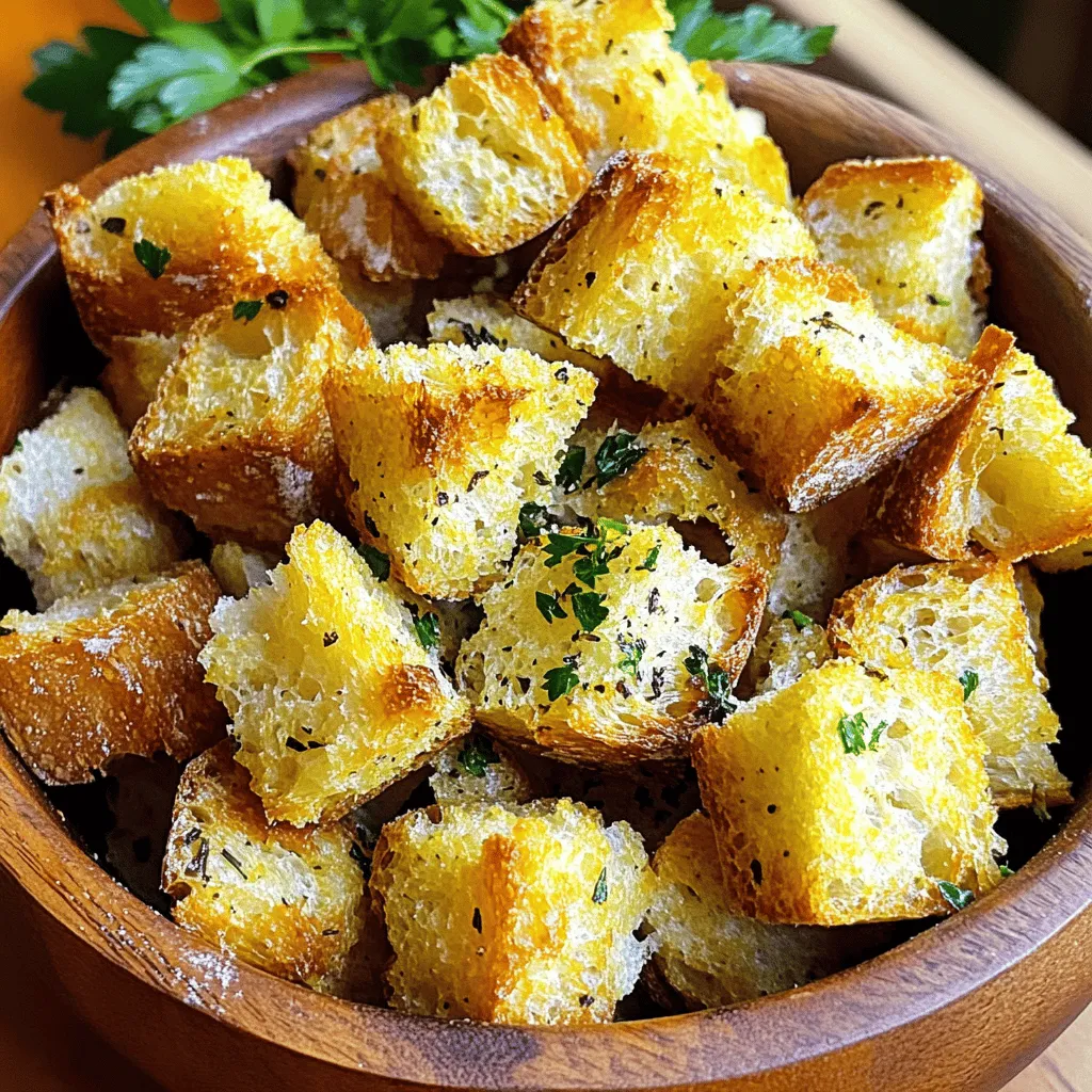 Knoblauch-Parmesan-Croutons Knusprig und Lecker