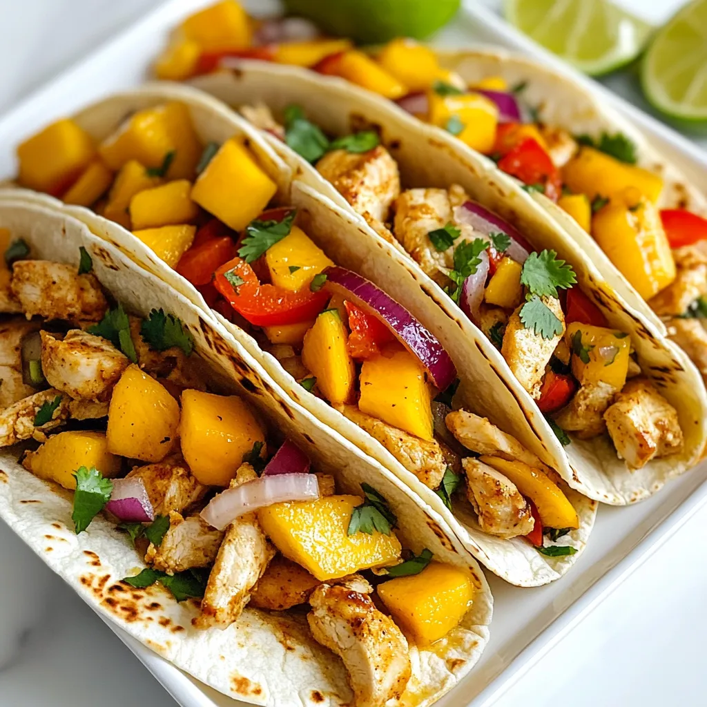 Spicy Mango Chicken Tacos Schmackhafte Genussidee