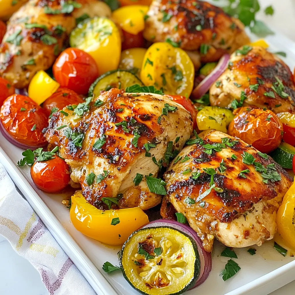 Sheet Pan Greek Chicken and Veggies Schnelles Gericht