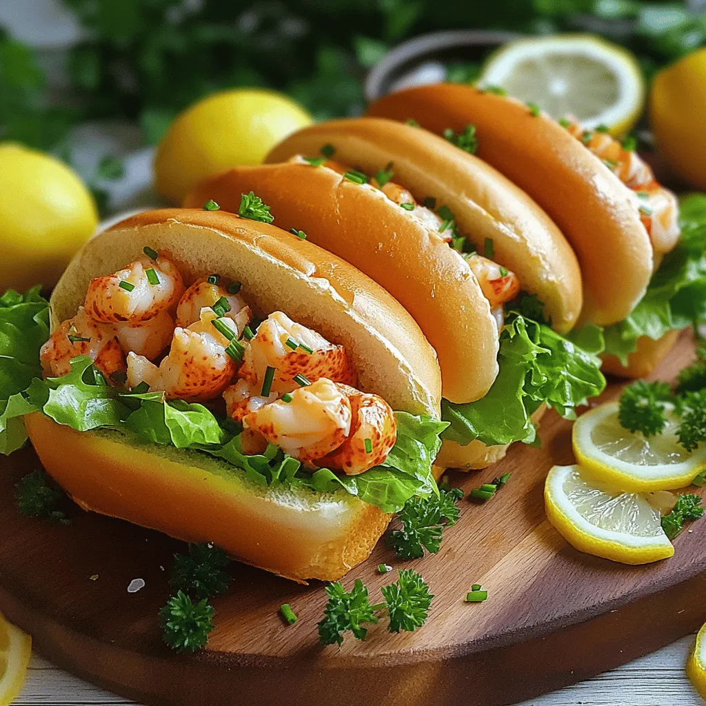 - 500 g frisches Hummerfleisch, gekocht und grob gehackt - 4 Brötchen (Hot Dog-Brötchen) - 2 Esslöffel Mayonnaise - 1 Esslöffel frischer Zitronensaft - 1 Teelöffel Dijon-Senf - 2 Esslöffel frische Kräuter (z. B. Schnittlauch und Petersilie), fein gehackt - Salz und Pfeffer nach Geschmack - 2 Esslöffel Butter, zum Bestreichen der Brötchen - Einige Blätter Kopfsalat (zur Dekoration)