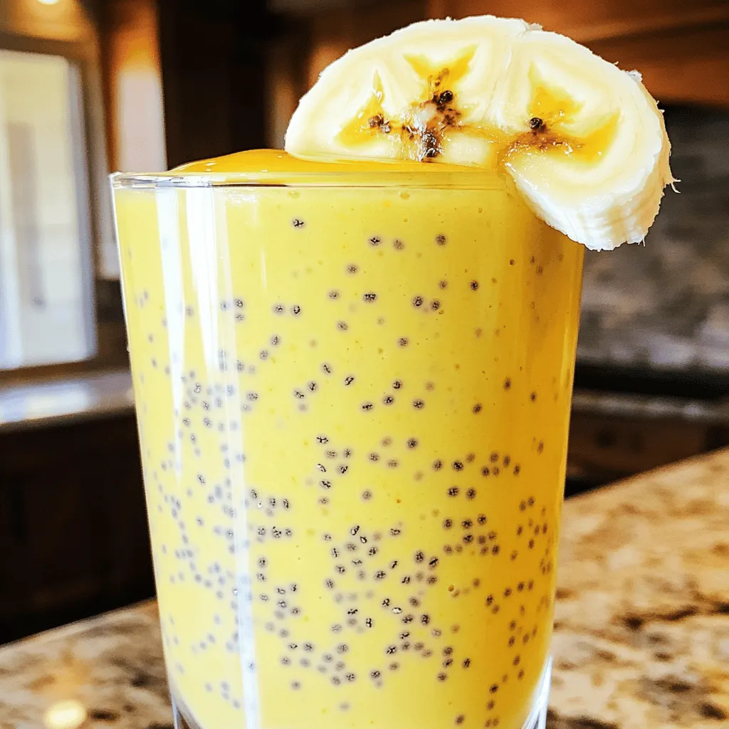 Banana Chia Seed Smoothie Gesunder Energiekick